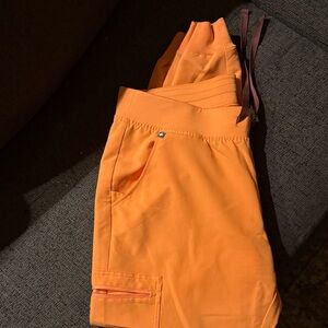 Figs Woman Vibrant Orange Athletic Shorts